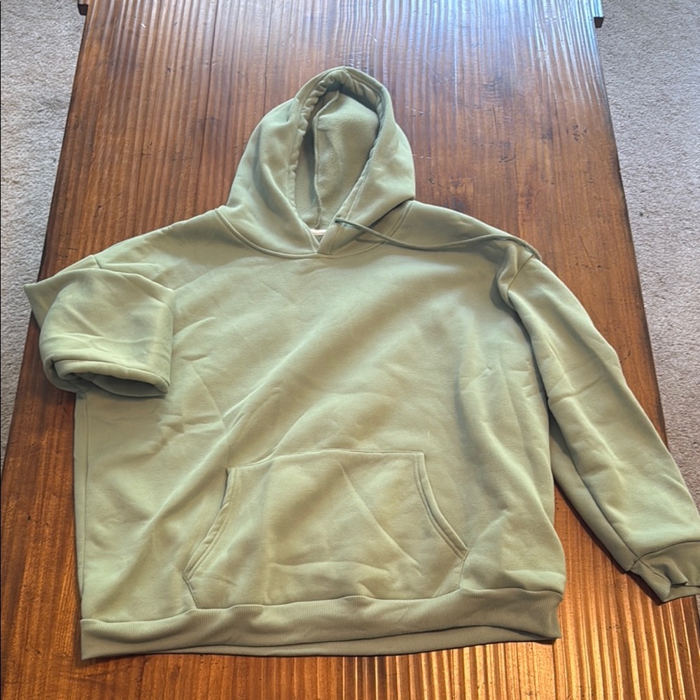 Green Soft Matte Sweatshirt Casual Style